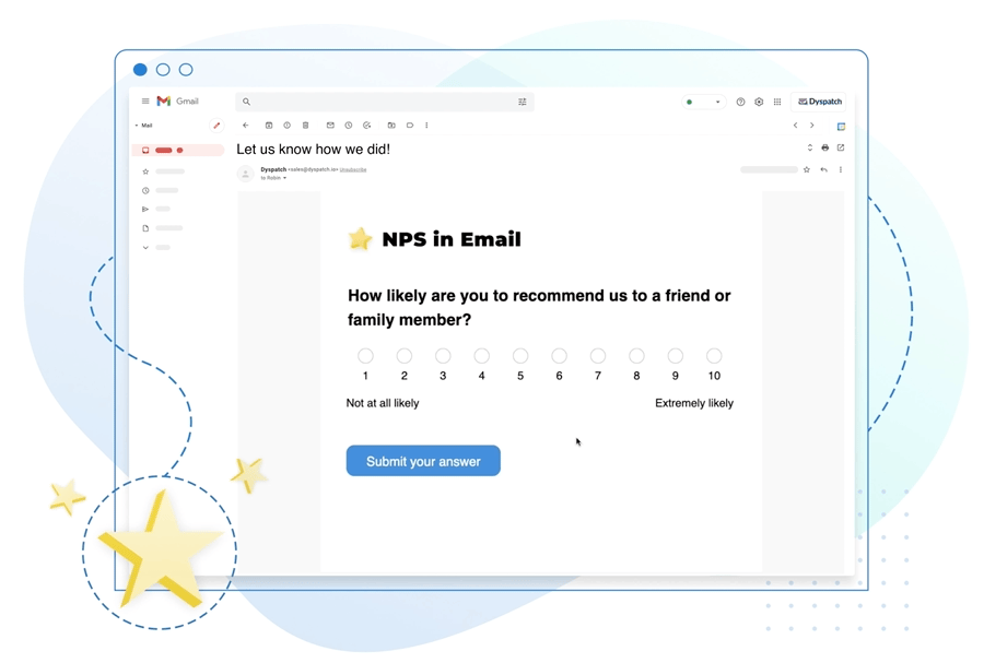 Responding to an NPS in Email survey from your email inbox