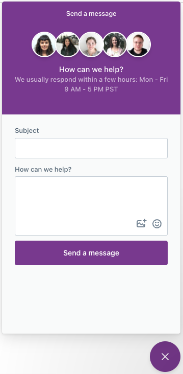 Contacting support module in Dyspatch