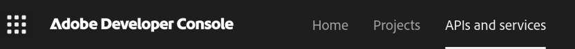 APIs and Services navigation bar
