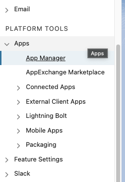 Pardot App Manager selection item