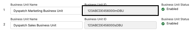 Business Unit ID