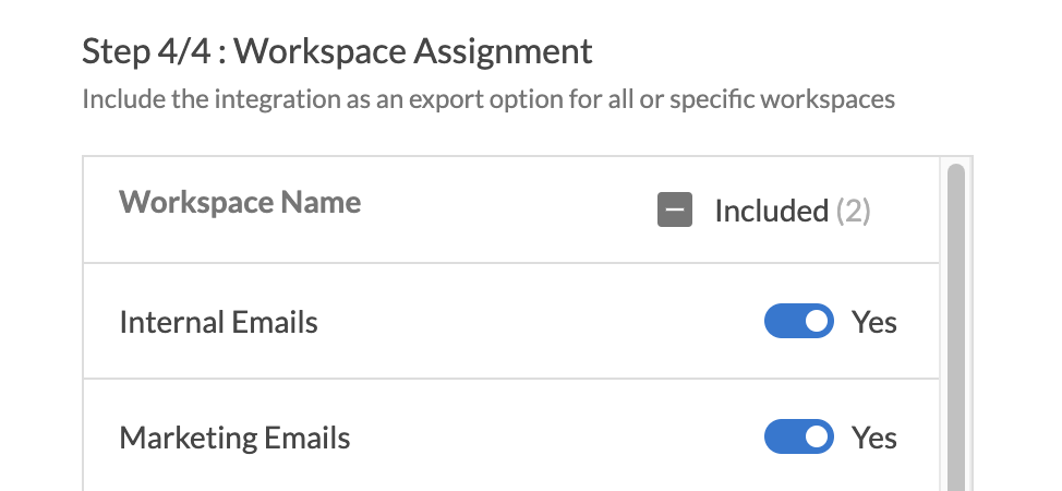 Modal in Dyspatch displaying step 4 for fields required