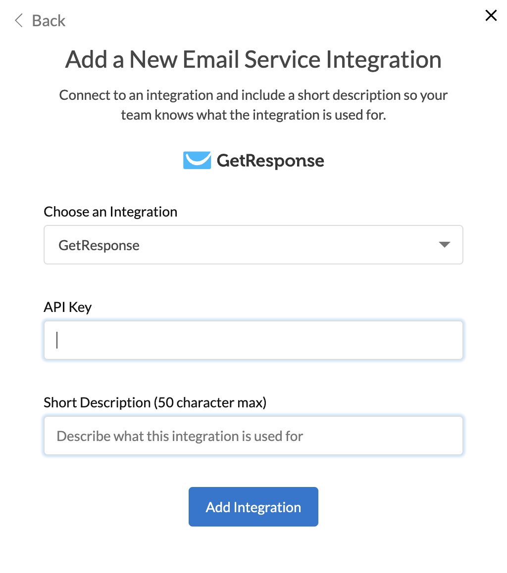 Adding your GetResponse Integration in Dyspatch