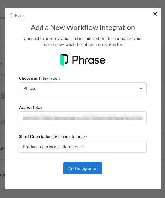 Adding Phrase Workflow Integration