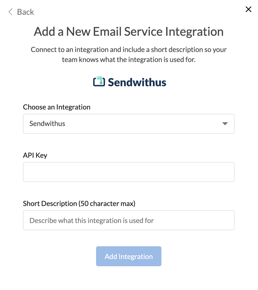 Adding a new Sendwithus Integration in Dyspatch