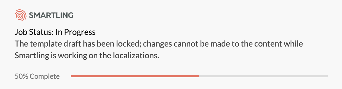View Smartling Job Status in the Template Editor