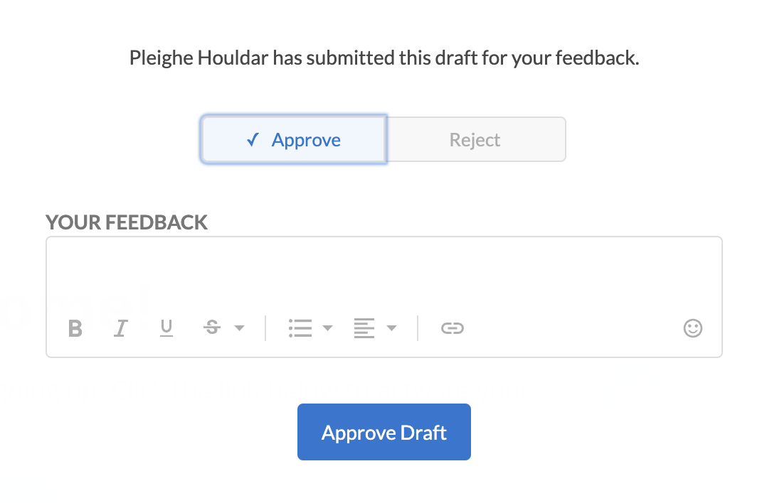 Approving a Draft