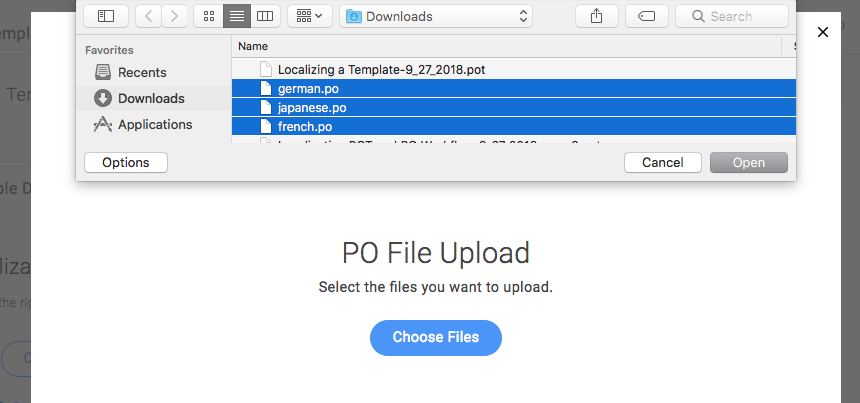 Upload all your .po files