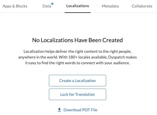 Open the Localizations tab