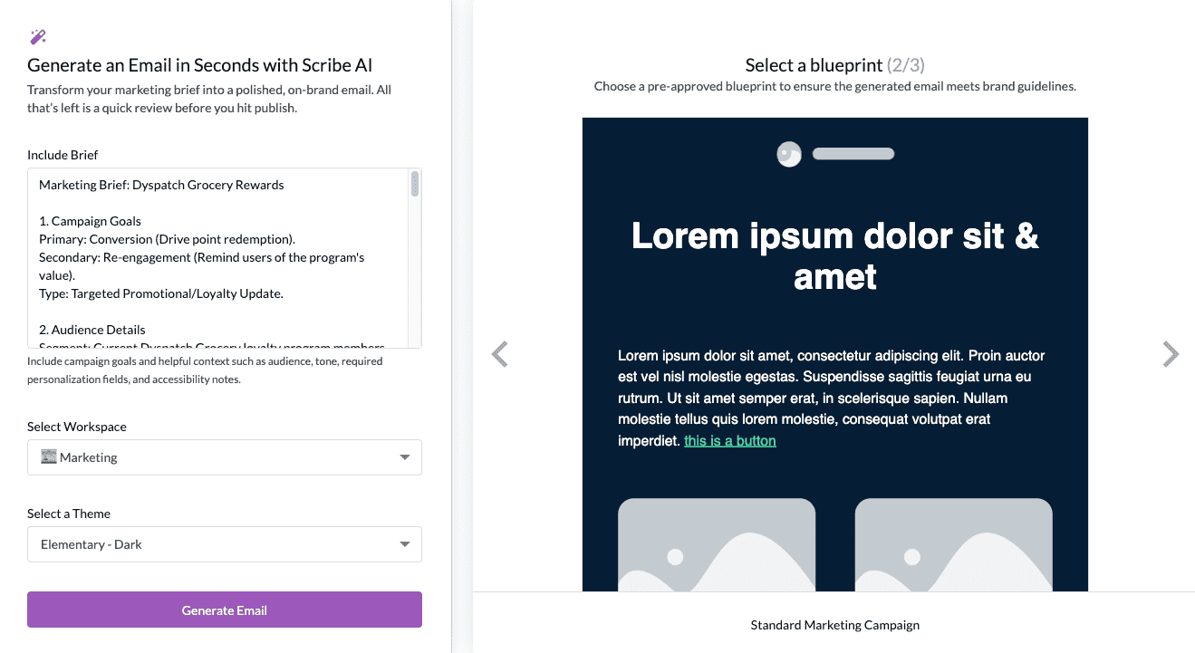 Using Brief to Email (Powered by Scribe AI) | Dyspatch Support