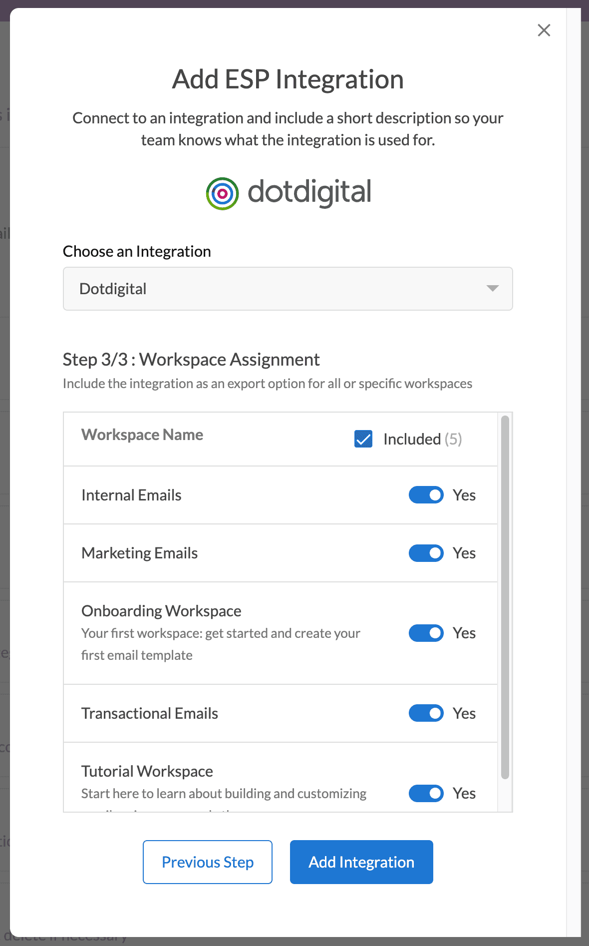 Adding Dotdigital to Dyspatch Step 3