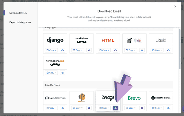Exporting a Dyspatch Email to Braze | Dyspatch Support
