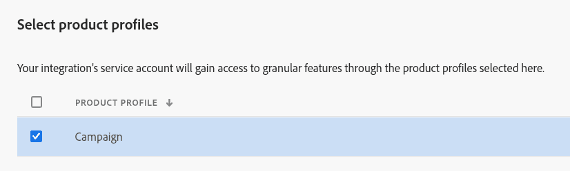Select product profiles