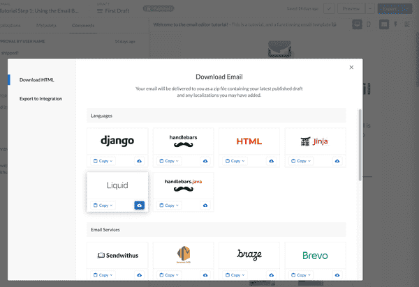 Exporting a Dyspatch Email to Customer.io | Dyspatch Support