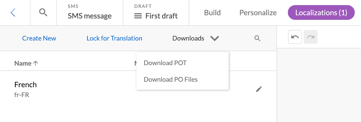 Download SMS POT files menu