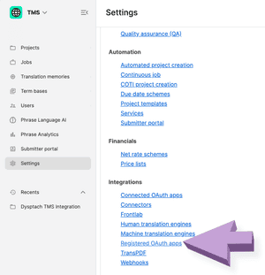 Phrase TMS Integration Setup | Dyspatch Support