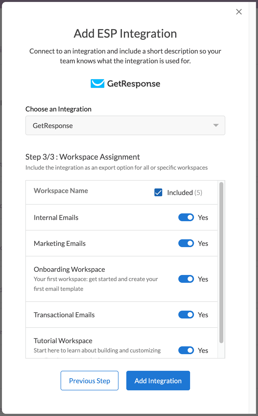 Adding your GetResponse Integration in Dyspatch