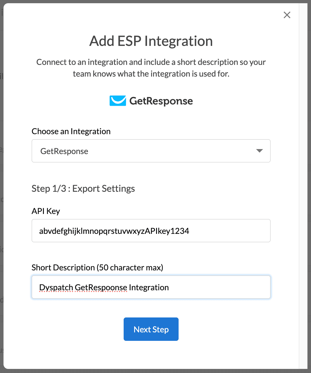 Adding your GetResponse Integration in Dyspatch