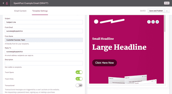 Exporting a Dyspatch Email to SparkPost | Dyspatch Support
