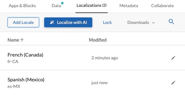 Click Localize with AI