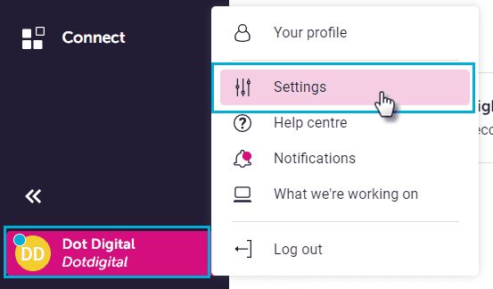 accessing Dotdigital settings
page