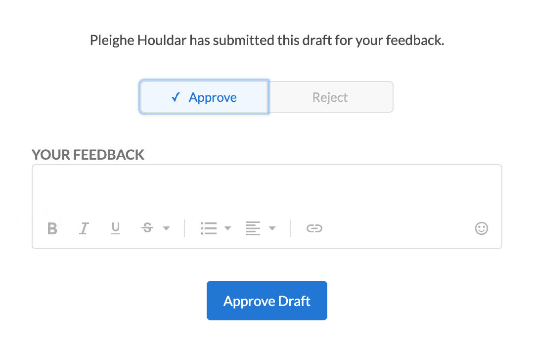 Modal to Approve an email