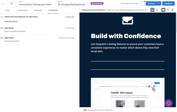 Verifying Pending Emails Before Publishing | Dyspatch Support