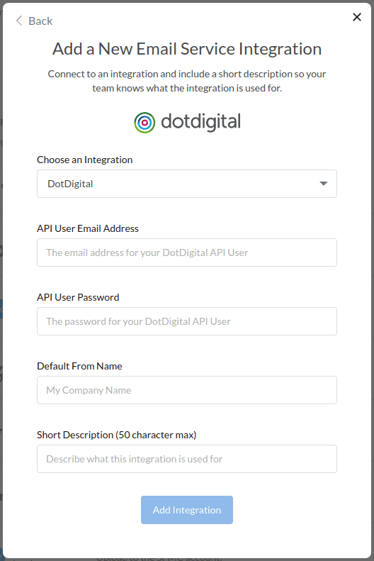 Adding Dotdigital to
Dyspatch