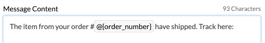 Character count in SMS builder