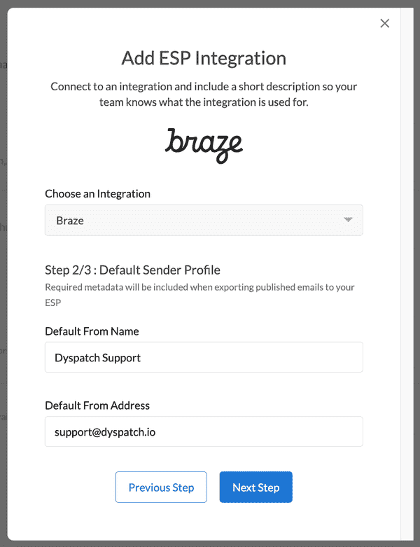 Braze Integration Setup | Dyspatch Support